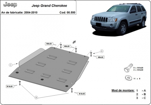 Protector de la caja de cambios Jeep Grand Cherokee