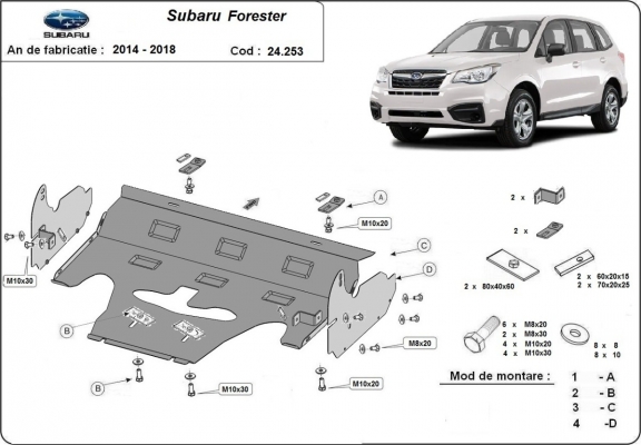 Cubre carter metalico Subaru Forester 4