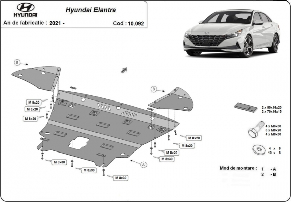 Cubre carter metalico Hyundai Elantra