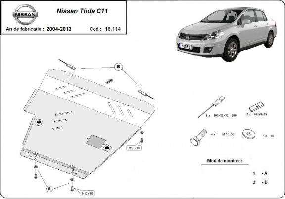 Cubre carter metalico Nissan Tiida
