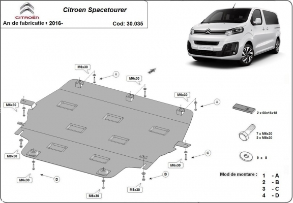 Cubre carter metalico Citroen Spacetourer