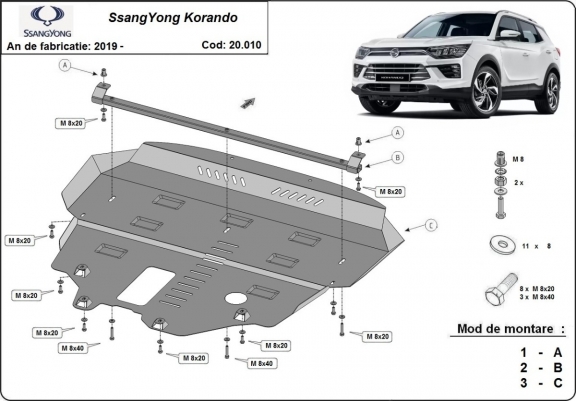 Cubre carter metalico SsangYong Korando