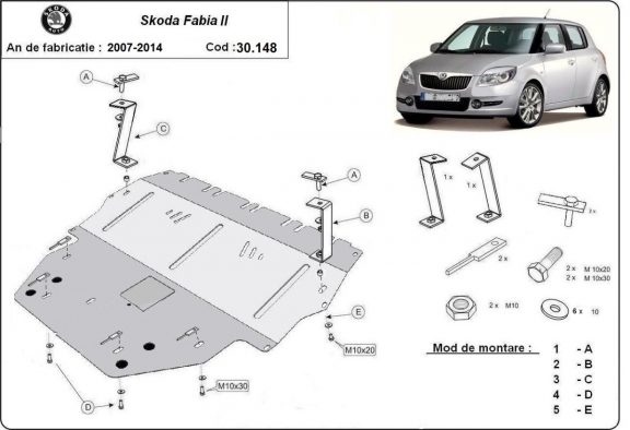 Cubre carter metalico Skoda Fabia 2 - Diesel