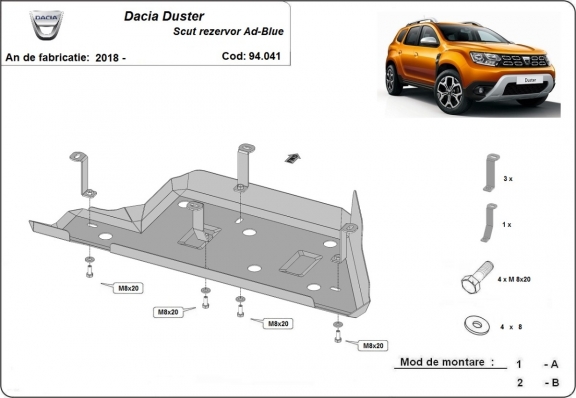 Protector del deposito AdBlue Dacia Duster