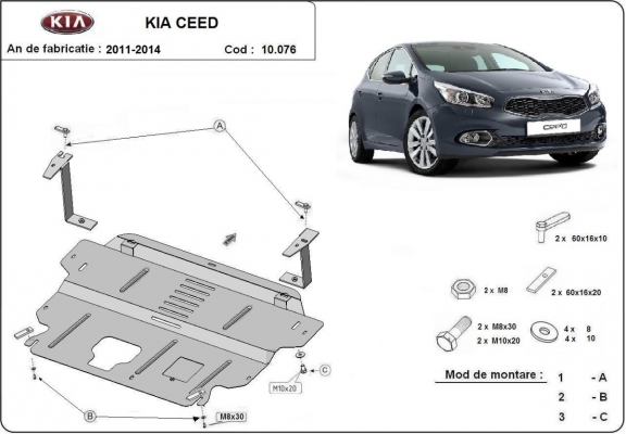Cubre carter metalico Kia Ceed