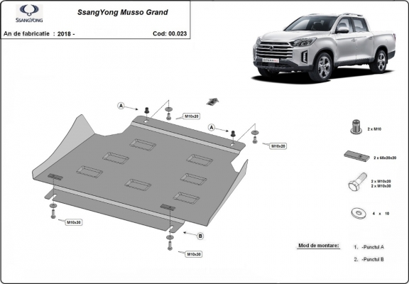 Protector de la caja de cambios Ssangyong Musso Grand