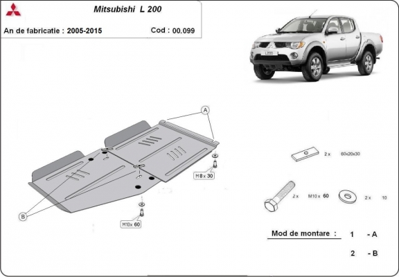 Protector de la caja de cambios Mitsubishi L 200