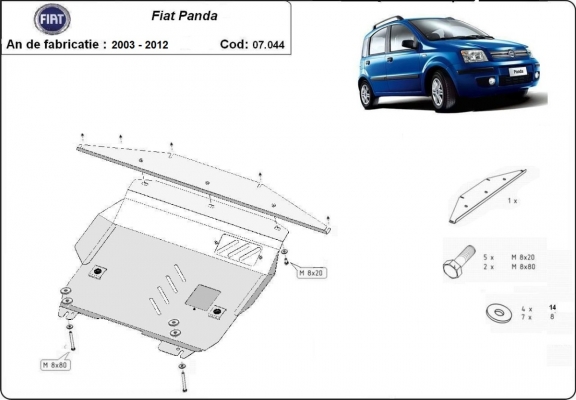 Cubre carter metalico Fiat Panda