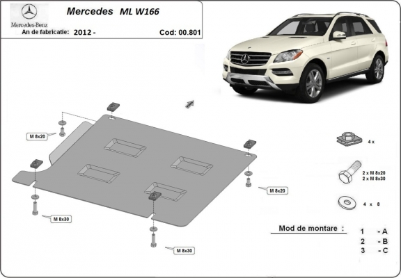 Protector de la caja de cambios Mercedes ML W166