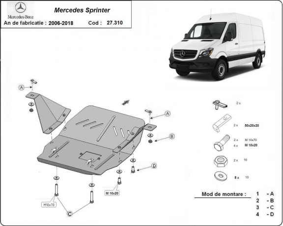 Cubre carter metalico Mercedes Sprinter