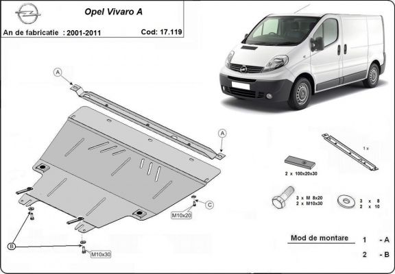 Cubre carter metalico Opel Vivaro A