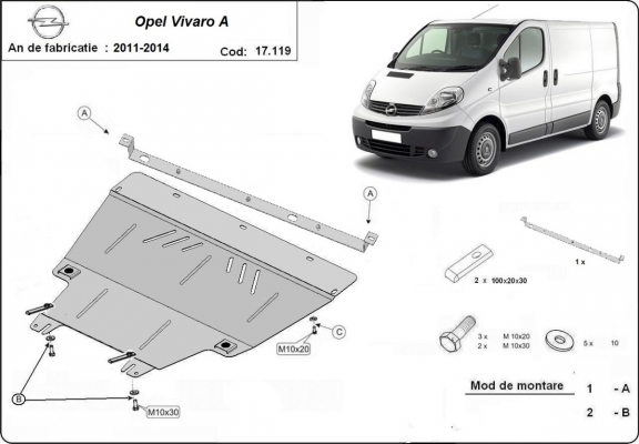 Cubre carter metalico Opel Vivaro A