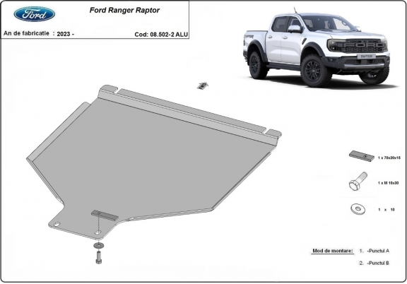 Protector de aluminio de la caja de cambios Ford Ranger Raptor