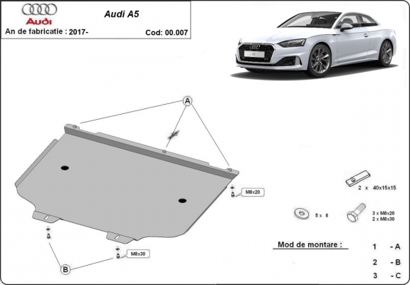 Protector de la caja de cambios Audi A5