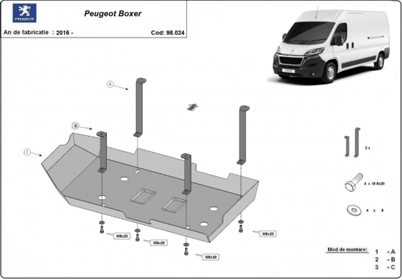 Protector del deposito AdBlue Peugeot Boxer