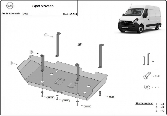 Protector del deposito AdBlue Opel Movano C