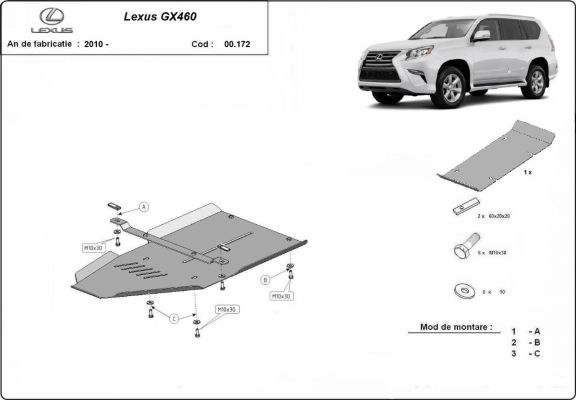 Protector de la caja de cambios Lexus GX460
