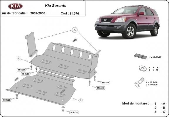 Cubre carter metalico Kia Sorento