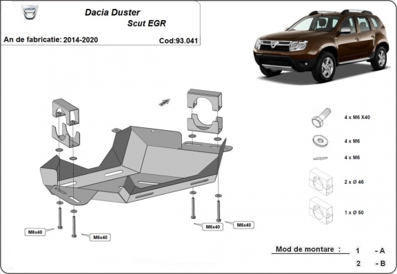 Protector de la valvula EGR Dacia Duster