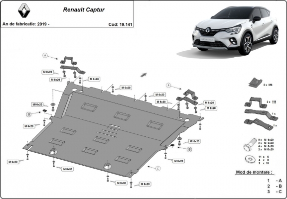 Cubre carter metalico Renault Captur