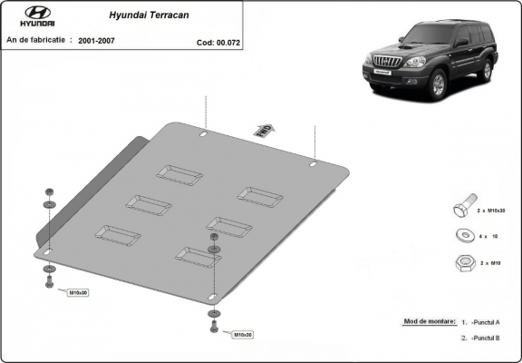 Protector de la caja de cambios Hyundai Terracan