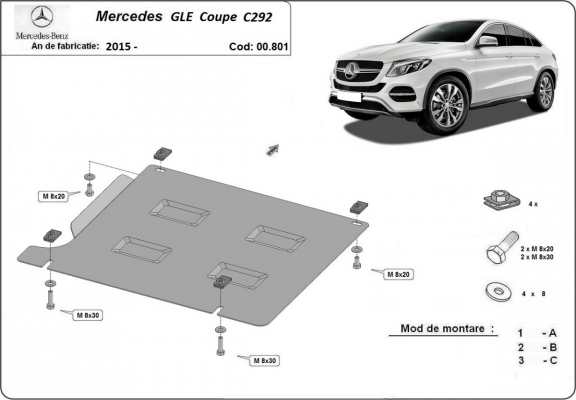 Protector de la caja de cambios Mercedes GLE Coupe C292