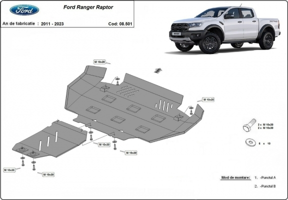 Cubre carter metalico Ford Ranger Raptor