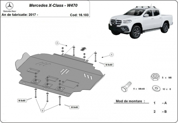 Cubre carter metalico Mercedes X-Class W470