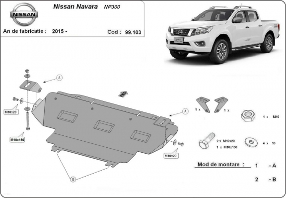 Protector del radiador Nissan Navara NP300 - D23