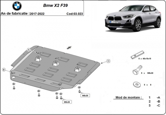 Cubre carter metalico BMW X2 F39