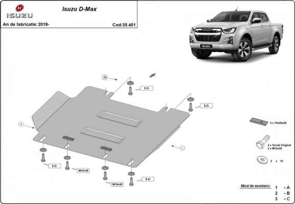 Cubre carter metalico Isuzu D-Max