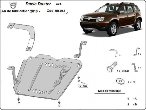 Protector de aluminio del deposito de combustible Dacia Duster