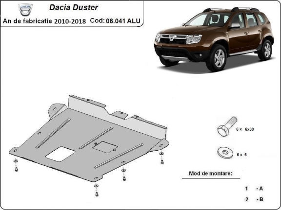 Cubre carter de aluminio Dacia Duster