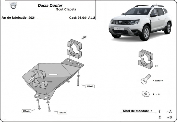 Protector de aluminio de la valvula EGR Dacia Duster