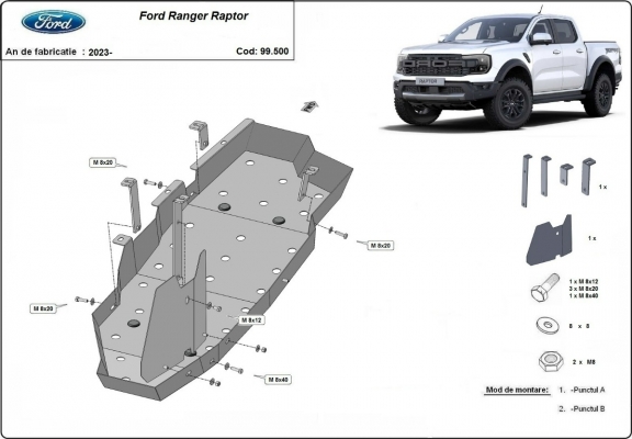 Protector del deposito de combustible Ford Ranger Raptor