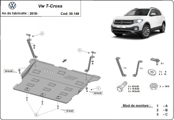Cubre carter metalico VW T-Cross