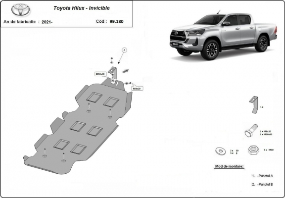 Protector del deposito de combustible Toyota Hilux Invincible