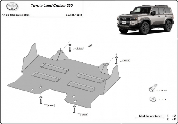 Cubre carter metalico Toyota Land Cruiser 250