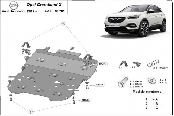 Cubre carter metalico Opel Grandland X