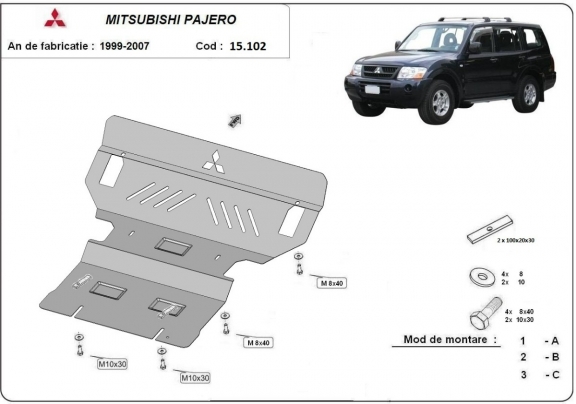 Cubre carter metalico Mitsubishi Montero 3 - V60