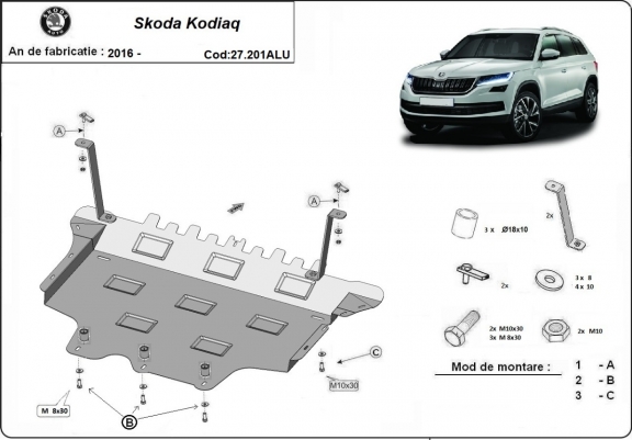 Cubre carter de aluminio Skoda Kodiaq