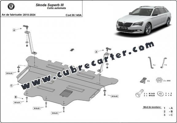 Cubre carter metalico Skoda Superb - caja de cambios automática