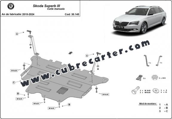 Cubre carter metalico Skoda Superb - caja de cambios manual