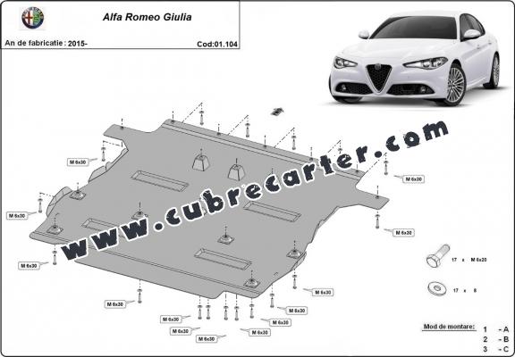 Cubre carter metalico Alfa Romeo Giulia