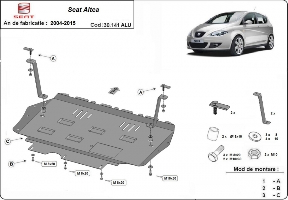 Cubre carter de aluminio Seat Altea