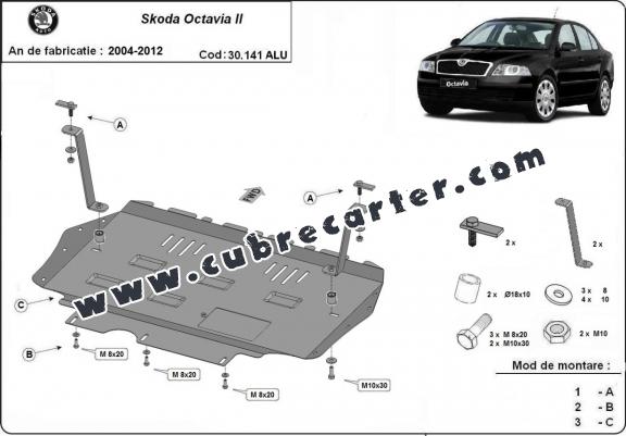 Cubre carter aluminio Skoda Octavia 2