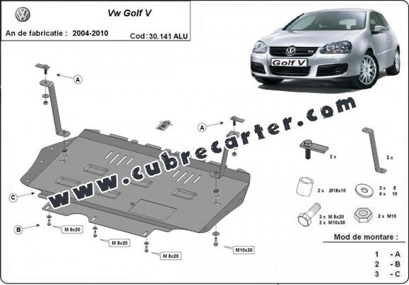 Cubre carter aluminio Vw Golf mk5
