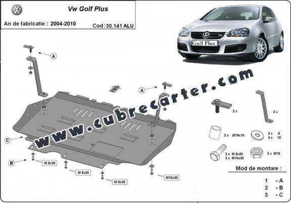 Cubre carter aluminio Vw Golf Plus