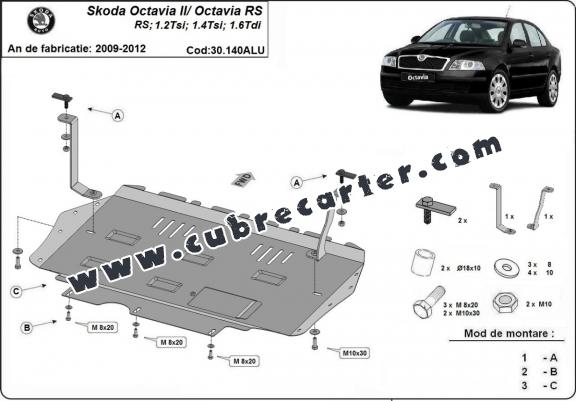 Cubre carter aluminio Skoda Octavia 2