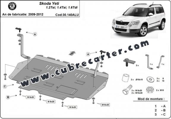 Cubre carter aluminio Skoda Yeti